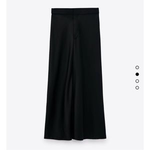 Zara Satin Midi Skirt